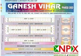 Plot 25×65 For Sale in Ganesh Vihar ( PHASE – 3RD )
