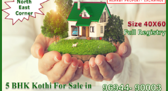 5 BHK Kothi For sale In Homeland 2nd. Size 40×60 Sale Value = Full Registry *North East corner*