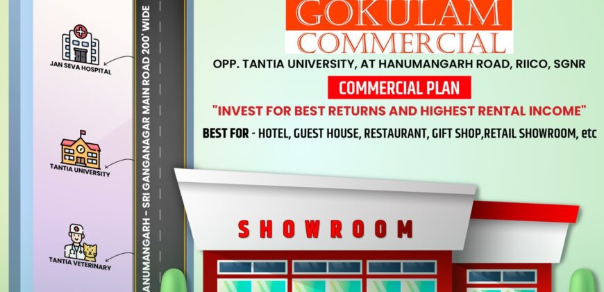 SHOWROOMS FOR SALE IN GOKULAM COMMERCIAL