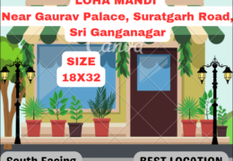 SHOP FOR SALE IN LOHA MANDI NEAR GAURAV PALACE,SURATGARH ROAD